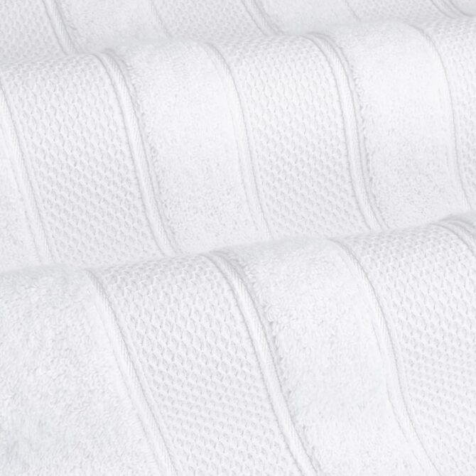Bath Towel Set, 100% Cotton 6 Piece Towels for Bathroom, 2 Bath Towels 2 Hand Towels 2 Washcloths, White - Image 4